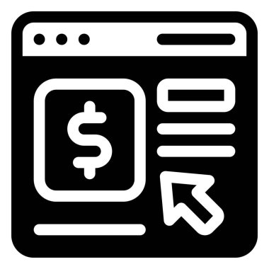 Tıklama Simgesine Öde. Dijital pazarlama konsepti. Özet simgesi