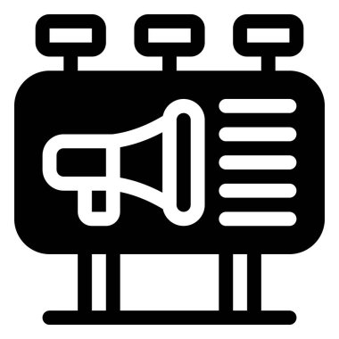 Billboard Simgesi. Dijital pazarlama konsepti. Özet simgesi