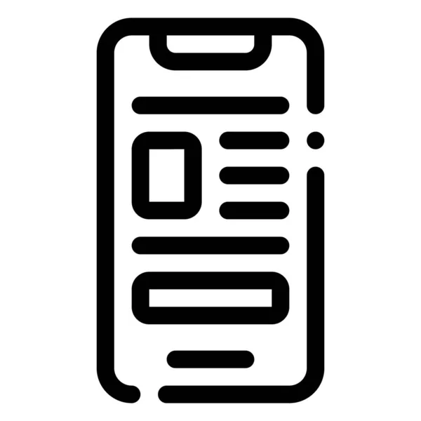 Мобильная Икона Концепция Цифрового Маркетинга Значок Контура — стоковый вектор