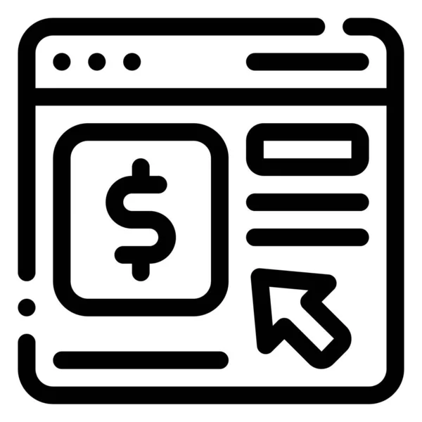 Pay Click Icon Conceptul Marketing Digital Pictograma Contur — Vector de stoc