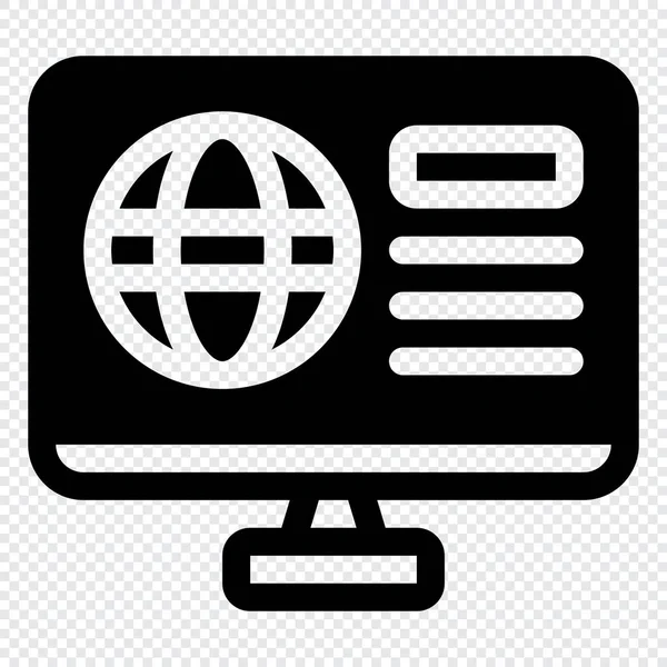 Globe Icon Concepto Marketing Digital Icono Del Esquema — Vector de stock