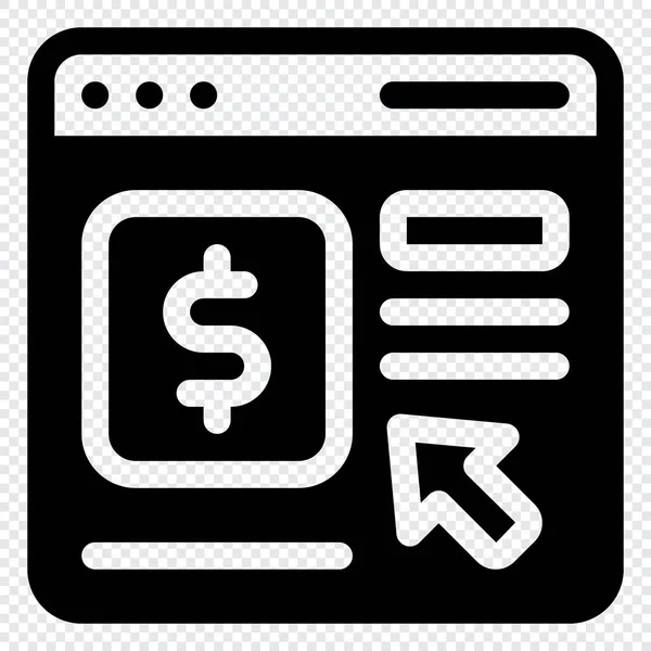 Pay Click Icon Conceptul Marketing Digital Pictograma Contur — Vector de stoc