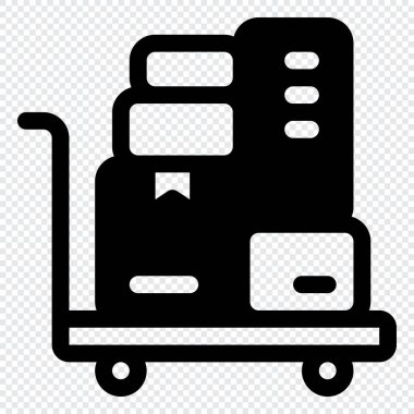 Trolley Simgesi. Dijital pazarlama konsepti. Özet simgesi