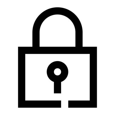 Kilit simgesi. İnternet teknolojisi kavramı. Satır biçiminde simge