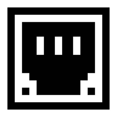 Ethernet simgesi. İnternet teknolojisi kavramı. Satır biçiminde simge