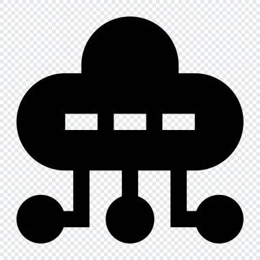 Bulut Hesaplama simgesi. İnternet teknolojisi kavramı. Satır biçiminde simge