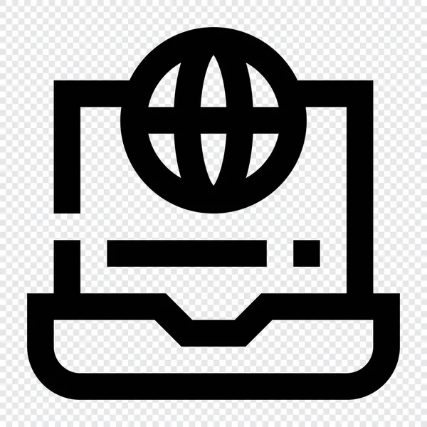 笔记本电脑图标 互联网技术概念 Icon Line Style — 图库矢量图片