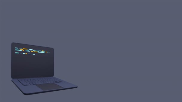 Bärbar Dator Och Programkodutveckling Webbkodningskoncept Laptop Med Programmeringskod Bärbar Skärm — Stockvideo
