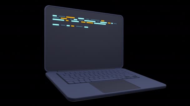 Разработка Трехмерного Ноутбука Программного Кода Концепция Веб Кодирования Ноутбук Программным — стоковое видео