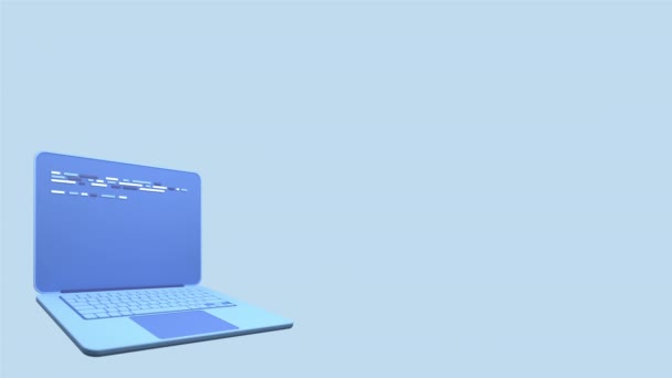 3D笔记本电脑和程序代码的开发 网络编码概念 带有编程代码的笔记本电脑 笔记本电脑屏幕 编码屏幕 — 图库视频影像