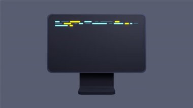 Bilgisayar programlama veya yazılım animasyonu geliştirme. Düz ekran 3D görüntüleme. 3D kodlama. 3d bilgisayar monitörü