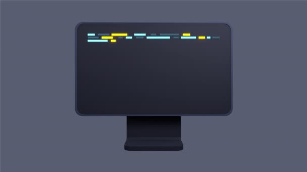 Computerprogrammierung Oder Entwicklung Von Software Animationen Rendering Von Flachbildschirm Codierung — Stockvideo