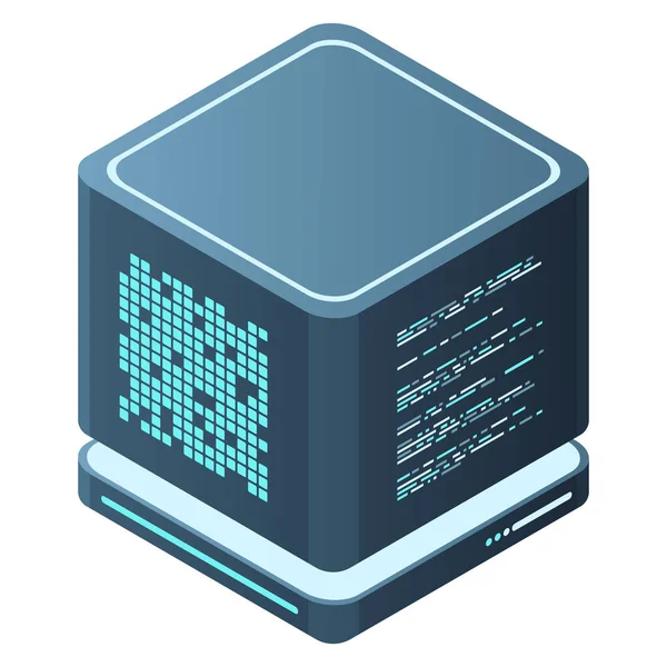 Isometrischer Futuristischer Server Isometrische Datenbank Oder Rechenzentrum Abstrakte Blockchain Computerspeicherung — Stockvektor