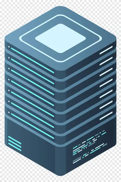 Isometrischer Server Netzwerk Serverraum Computerausrüstung Speicherdatenbank Isometrische Technologie Vektorillustration — Stockvektor