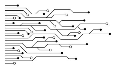 Printed circuit board. Abstract futuristic circuit board. Hi tech digital circuit board. Futuristic technology design elements. Vector illustration clipart