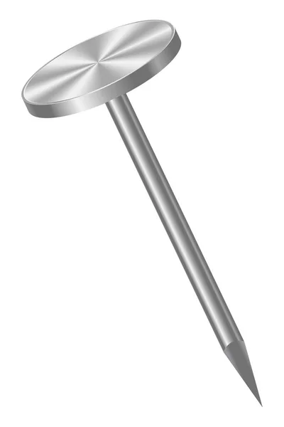 Realistische Metalen Spijker Spijkermetaal Realistisch Van Metalen Pin Metalen Hardware — Stockvector