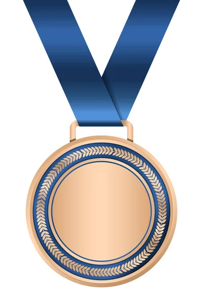 Médaille Bronze Médaille Réaliste Médaille Bronze Avec Ruban Prix Gagnant — Image vectorielle