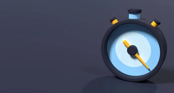 3d stopwatch icon. 3d render timer icon. 3d rendering cartoon style stopwatch icon. 3d rendering illustration
