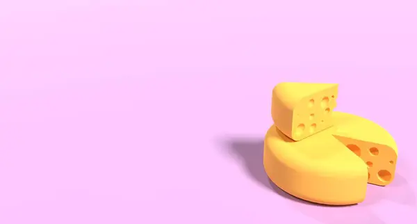 Cheese icon. 3D render of a cheese. Cheese concept. 3D rendering