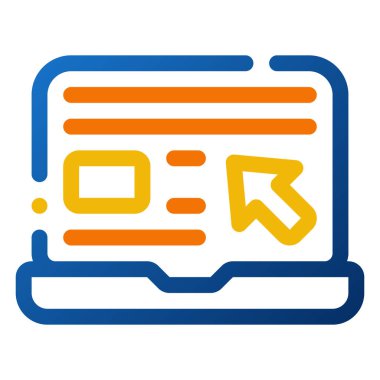 Laptop Simgesi. Dijital pazarlama konsepti. Taslak renk simgesi