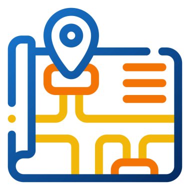 Harita Simgesi. Dijital pazarlama konsepti. Taslak renk simgesi