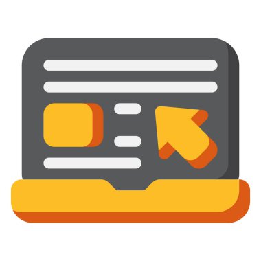 Laptop Simgesi. Dijital pazarlama konsepti. Düz simge