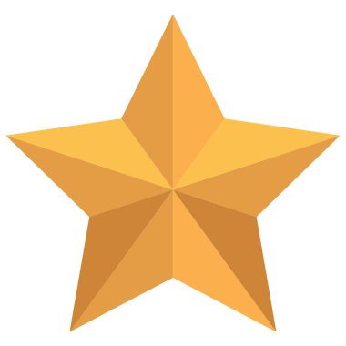 Sarı yıldız vektörü. Altın yıldız. Vektör illüstrasyonu