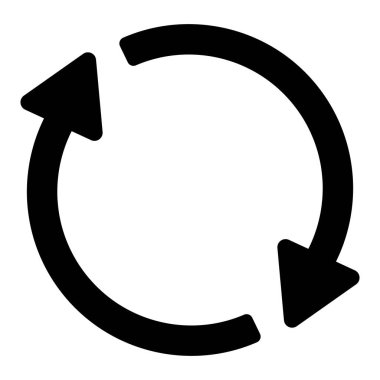 Sembol simgesini geri dönüştür. Geri dönüşüm veya geri dönüşüm okları simgesi. Vektör geri dönüşüm işareti