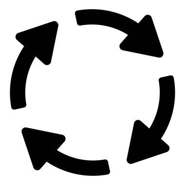 Sembol simgesini geri dönüştür. Geri dönüşüm veya geri dönüşüm okları simgesi. Vektör geri dönüşüm işareti