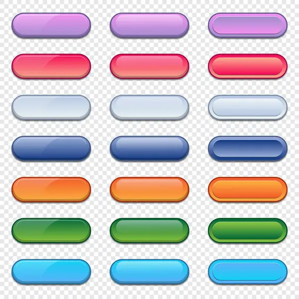 Set Modern Trendy Buttons Empty Web Button Set Colorful Gradients — Stock Vector