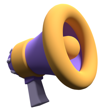 Megafon 3d resim çizimi. Gramofon ikonu. Şeffaf arkaplanda 3 boyutlu megafon canlandırması. 3d resimleme