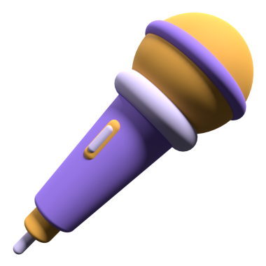 Microphone 3d render illustration. Mic for singing or podcast concept. Minimal style. 3d rendering icon of microphone. 3d rendering illustration