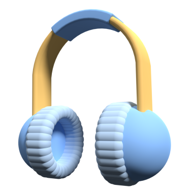 3D kulaklık şeffaf arkaplan. Kablosuz kulaklıklar yan görüş. 3D kulaklık illüstrasyonu. Kış tüylü, sıcak kulaklıklar. 3d resimleme