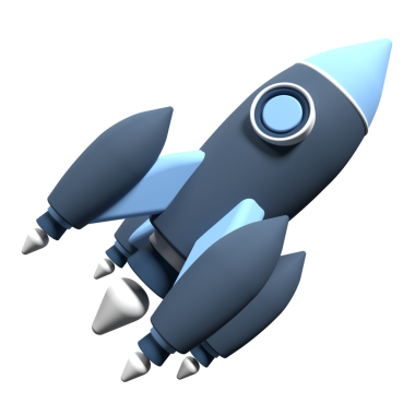 3 boyutlu roket çizimi. 3 boyutlu uzay roketi ikonu. Uzay gemisi simgesi. Şeffaf arkaplanda 3D roket oluşturma. 3d resimleme