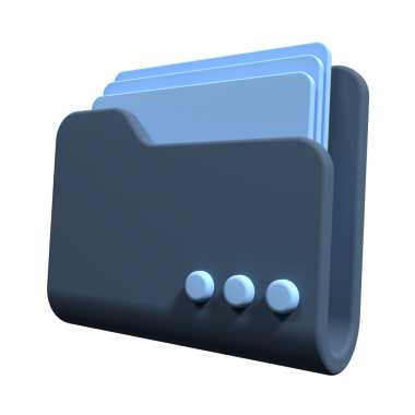 Kağıt belge ile dizin simgesinin 3d görüntülenmesi. Basit kağıt klasörü simgesi. Mavi klasör simgesi izole edildi. 3d resimleme