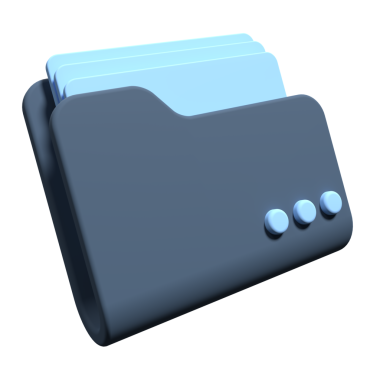 Kağıt belge ile dizin simgesinin 3d görüntülenmesi. Basit kağıt klasörü simgesi. Mavi klasör simgesi izole edildi. 3d resimleme