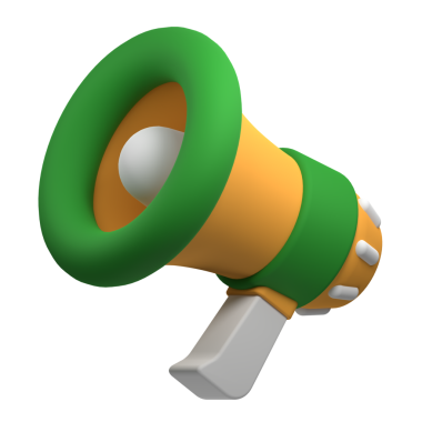 Megafon 3d resim çizimi. Gramofon ikonu. 3 boyutlu megafon çizimi. 3d resimleme