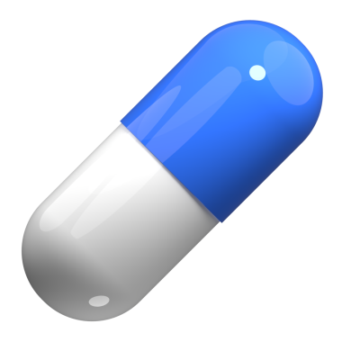 3D beyaz ve mavi hap. 3D kapsül hapı. Mavi ilaç. 3d resimleme