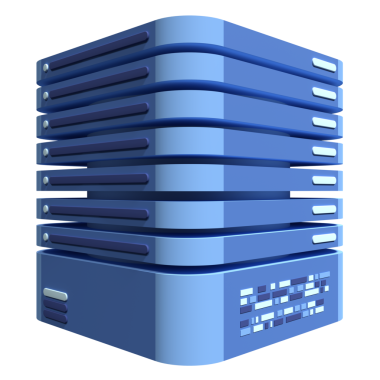 3 boyutlu sunucu simgesi. Bilgisayar sunucusu 3d resim simgesi. Bulut hesaplama. 3d resimleme