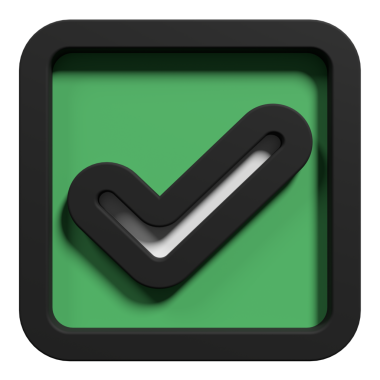 İşaretin 3 boyutlu görüntüsü. Doğru sembol gibi. 3D doğrulama simgesi. 3d resimleme