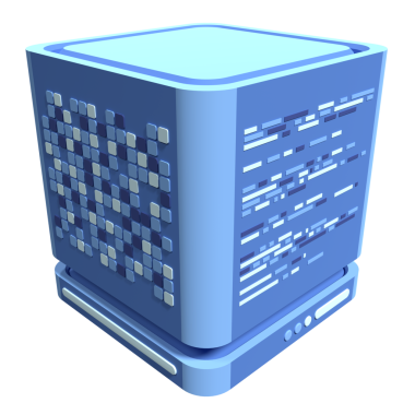 3 boyutlu sunucu simgesi. Bilgisayar sunucusu 3d resim simgesi. Bulut hesaplama. 3d resimleme