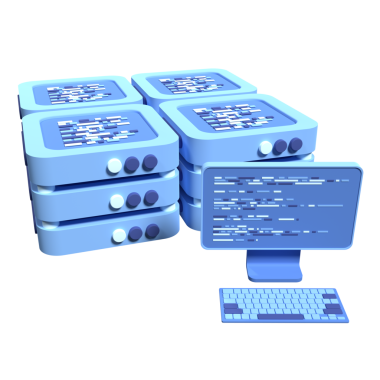 Sunucuları olan bulut veri merkezi. Bilgisayar teknolojisi. Ağ ve veritabanı. Modern sunucu rafı. 3d resimleme