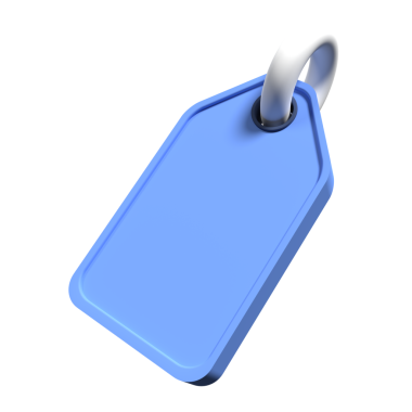 İpli fiyat etiketi. Boş fiyat etiketi. Etiket simgesi 3d oluşturuluyor. 3d resimleme