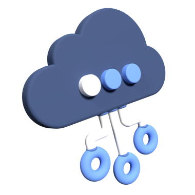 3D bulut hesaplama teknolojisi. Bulut depolama teknolojisi ve online veri depolama. 3d resimleme