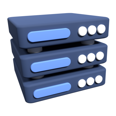 3 boyutlu sunucu simgesi. Bilgisayar sunucusu 3d resim simgesi. Bulut hesaplama. 3d resimleme