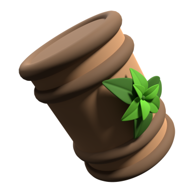 3D biyo yakıt varili. Biyolojik yakıt varili ikonu. Sürdürülebilir enerji konsepti. 3d resimleme