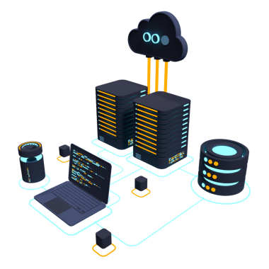 Bulut teknolojisi bilgisayar konsepti. Modern bulut teknolojisi. Veri merkezi izometrik konsepti. Veri tabanında 3 boyutlu bulut teknolojisi. Web sunucu konsepti. 3B görüntüleme