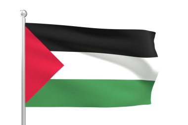 Filistin bayrağı sallıyor. Filistin 'in 3D bayrağı. 3B görüntüleme