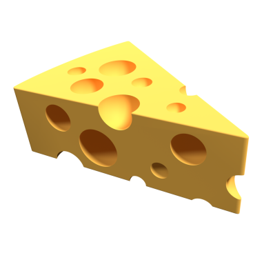 Peynir ikonu parçası. Bir peynirin 3 boyutlu görüntüsü. Peynir konsepti. 3B görüntüleme