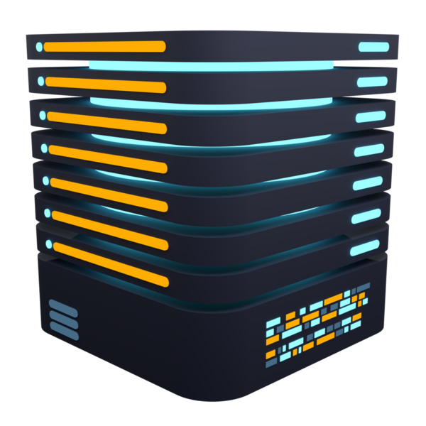 3 boyutlu sunucu simgesi. Bilgisayar sunucusu 3d resim simgesi. Bulut hesaplama. 3d resimleme